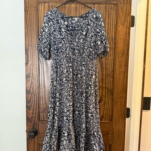 Lucky Brand Blue and White Midi Dress